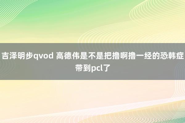 吉泽明步qvod 高德伟是不是把撸啊撸一经的恐韩症带到pcl了